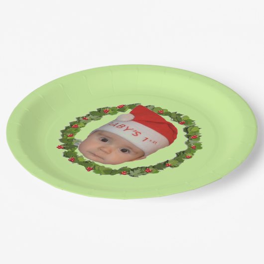 Die erste Weihnacht des Babys Pappteller (Schrägansicht)