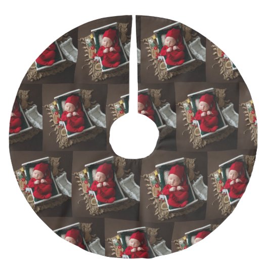 Die erste Weihnacht des Babys Polyester Weihnachtsbaumdecke (Vorderseite)