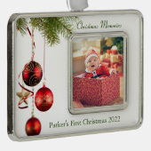 Die erste Weihnacht des Babys Rahmen-Ornament Silber (Rechts)