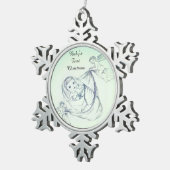 Die erste Weihnacht des Babys Schneeflocken Zinn-Ornament (Rechts)