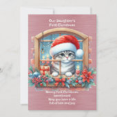 Die erste Weihnacht unserer Tochter Feiertagskarte (Vorderseite)