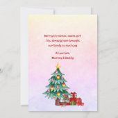 Die erste Weihnacht unserer Tochter Feiertagskarte (Rückseite)