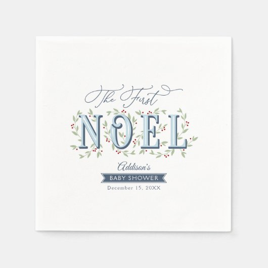 Die erste Weihnachten Baby Boy Weihnachtsdusche Serviette (Vorderseite)