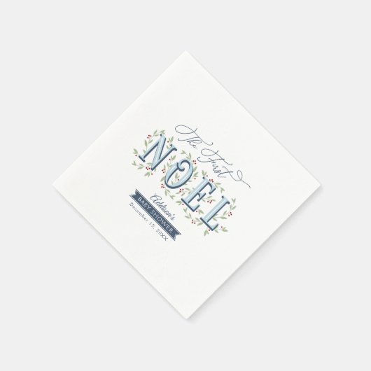 Die erste Weihnachten Baby Boy Weihnachtsdusche Serviette (Ecke)