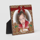 Die erste Weihnachts-Foto-Plakette des Babys Fotoplatte (Vorderseite)