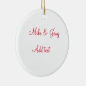 Die erste Weihnachts-Paar-Namen-SMS Keramik Ornament (Rechts)