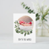 Die erste Weihnachtsankündigung des modernen Babys Postkarte (Stehend Vorderseite)
