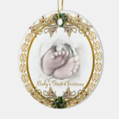 Die erste Weihnachtsdekoration des Babys Keramikornament (Links)