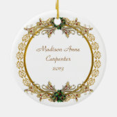 Die erste Weihnachtsdekoration des Babys Keramikornament (Hinten)