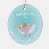 Die erste Weihnachtsfeier der Keramik des Babys Keramik Ornament (Links)