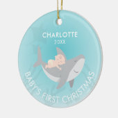 Die erste Weihnachtsfeier der Keramik des Babys Ornament (Links)