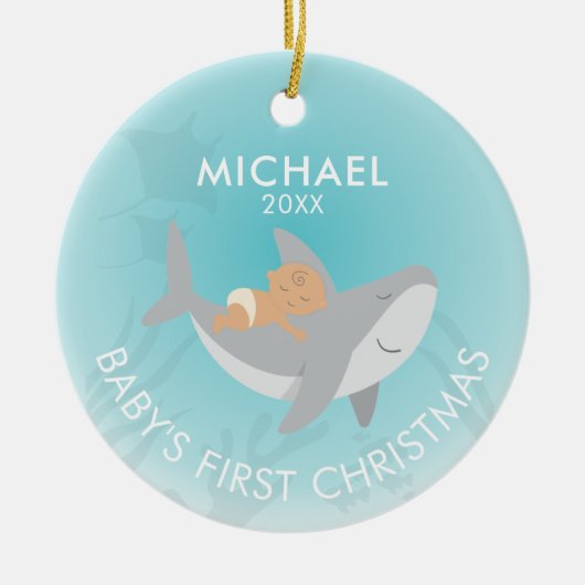 Die erste Weihnachtsfeier der Keramik des Babys Ornament (Vorne)