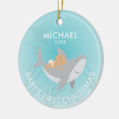 Die erste Weihnachtsfeier der Keramik des Babys Ornament (Links)