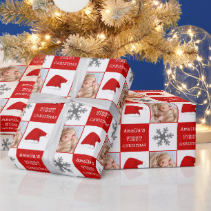 Die erste Weihnachtsfeier der Weihnachtsmannmütze  Geschenkpapier