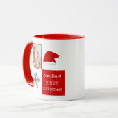 Die erste Weihnachtsfeier der Weihnachtsmannmütze Tasse (Vorderseite Links)