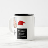 Die erste Weihnachtsfeier der Weihnachtsmannmütze Zweifarbige Tasse (Vorderseite Links)