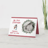 Die erste Weihnachtsfotokarte des Babys mit Namen Einladung (Vorderseite)