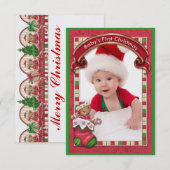 Die erste Weihnachtsfotokarte des Babys - SRF Einladung (Vorne/Hinten)