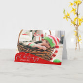 Die erste Weihnachtsfreude des Babys - DEIN BABYS Karte (Gelbe Blume)