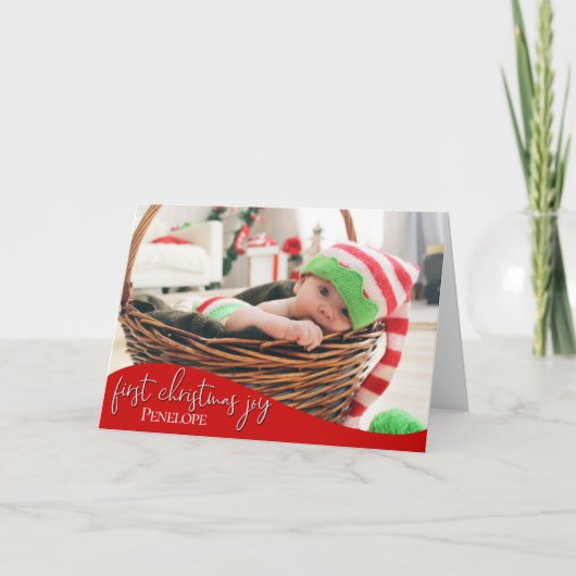 Die erste Weihnachtsfreude des Babys - DEIN BABYS Karte (Vorderseite)