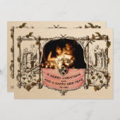 Die erste Weihnachtskarte (1873) Feiertagskarte (Vorne/Hinten)