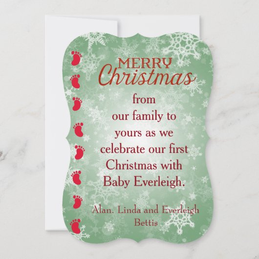 Die erste Weihnachtskarte des Babys Einladung (Rückseite)