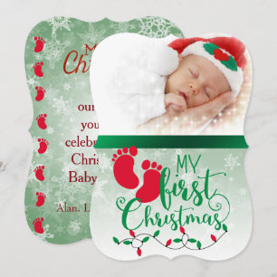 Die erste Weihnachtskarte des Babys Einladung