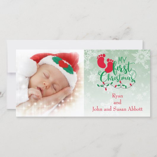 Die erste Weihnachtskarte des Babys Feiertagskarte (Vorderseite)