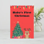 Die erste Weihnachtskarte des Babys Feiertagskarte (Stehend Vorderseite)