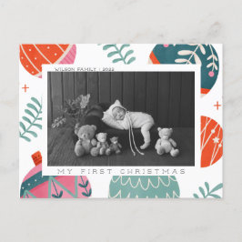 Die erste Weihnachtskarte des Babys Feiertagspostkarte