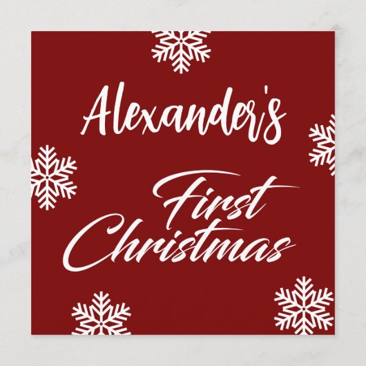 Die erste Weihnachtskarte des Babys Programm (Rückseite)