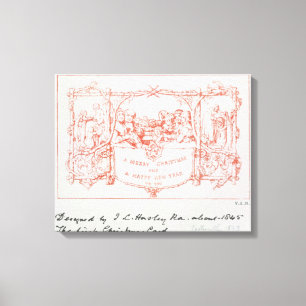 Die erste Weihnachtskarte, durch J.C.Horsley, 1843 Leinwanddruck