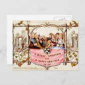 Die erste Weihnachtskarte Feiertagspostkarte (Vorne/Hinten)