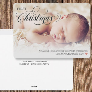 Die erste Weihnachtskarte für das Baby Feiertagskarte