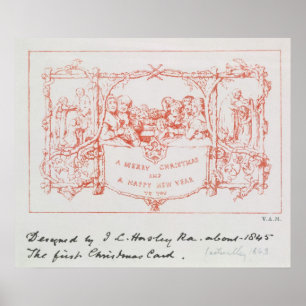Die erste Weihnachtskarte von J.C.Horsley, 1843 Poster