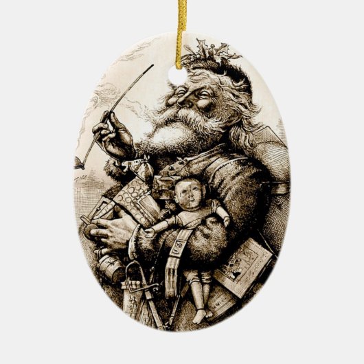 Die erste Weihnachtsmann-Verzierung Keramik Ornament (Vorne)
