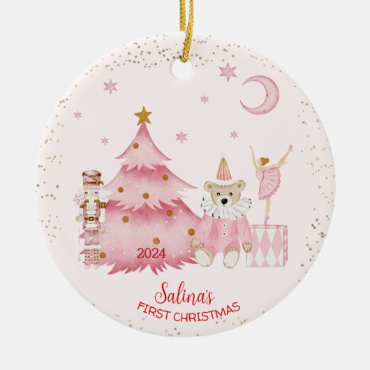 Die erste Weihnachtszeit des Babys - die Nutcracke Keramik Ornament (Vorne)
