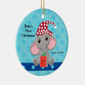 Die erste Weihnachtszeit des Babys mit der Elefant Keramik Ornament (Rechts)