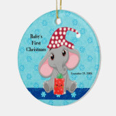 Die erste Weihnachtszeit des Babys mit der Elefant Keramik Ornament (Links)
