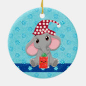 Die erste Weihnachtszeit des Babys mit der Elefant Keramik Ornament (Hinten)