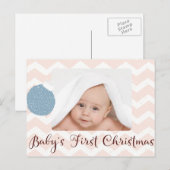 Die erste Weihnachtszeit des Babys mit Foto Feiertagspostkarte (Vorne/Hinten)
