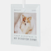 Die erste Weihnachtszeit des Hauses in ewig Zuhaus Ornament Aus Glas (Vorderseite links)