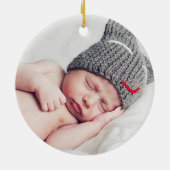 Die erste Weihnachtszeit des Kindes, Rote Schneefl Keramik Ornament (Hinten)