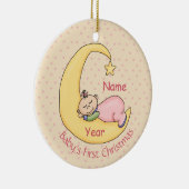 Die erste Weihnachtszeit des Kindes - Schlafen auf Keramikornament (Rechts)