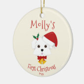 Die erste Weihnachtszeit Ihres Hundes - Niedlich m Keramik Ornament (Links)