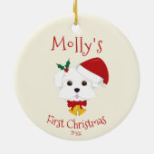 Die erste Weihnachtszeit Ihres Hundes - Niedlich m Keramik Ornament (Hinten)