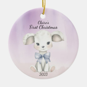 Die erste Weihnachtsziege des Babys Personalisiert Keramik Ornament