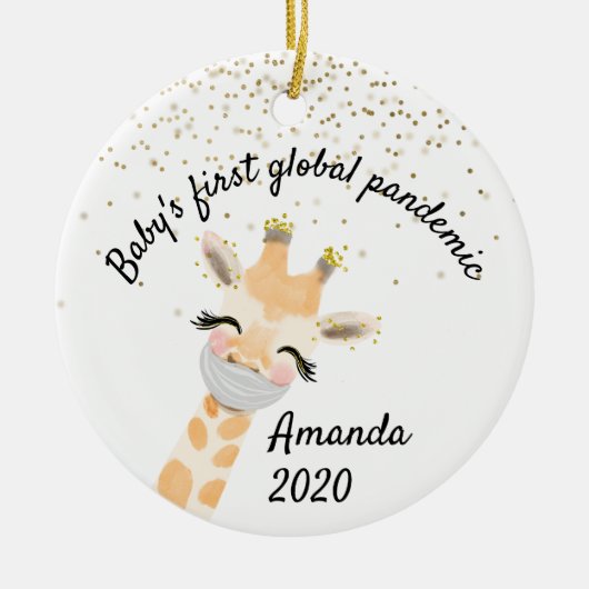 Die erste weltweite Pandemie-Giraffe für Kinder 20 Keramik Ornament (Vorne)