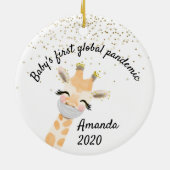 Die erste weltweite Pandemie-Giraffe für Kinder 20 Keramik Ornament (Hinten)