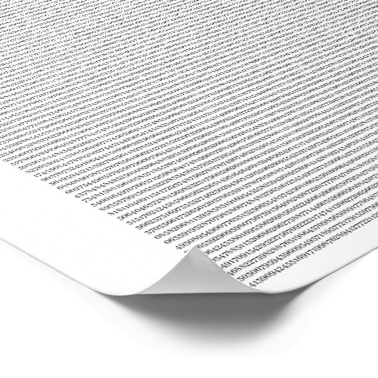 Die ersten 100.000 Ziffern von Pi Poster (Ecke)